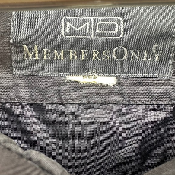 VTG Members Only Black Racer Jacket Mens 3X Lightweight Zip Up Collar 90s 1990s - Picture 10 of 11